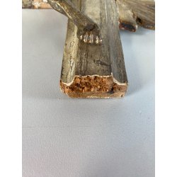 CROCIFISSO DA PARETE LEGNO FOGLIA ORO ARGENTO INRI ARTE SACRA BAROCCO XVIII/XIX