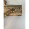 CROCIFISSO DA PARETE LEGNO FOGLIA ORO ARGENTO INRI ARTE SACRA BAROCCO XVIII/XIX