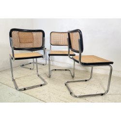 SET 4 SEDIA CESCA MARCEL BREUER ACCIAIO PAGLIA DI VIENNA DESIGN ANNI 60/70 CHAIR