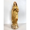 ANTICA SCULTURA LEGNO DORATO VERGINE MARIA CALPESTA SERPE BASE SEMISFERA GLOBO