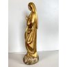 ANTICA SCULTURA LEGNO DORATO VERGINE MARIA CALPESTA SERPE BASE SEMISFERA GLOBO