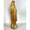 ANTICA SCULTURA LEGNO DORATO VERGINE MARIA CALPESTA SERPE BASE SEMISFERA GLOBO