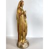 ANTICA SCULTURA LEGNO DORATO VERGINE MARIA CALPESTA SERPE BASE SEMISFERA GLOBO
