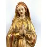 ANTICA SCULTURA LEGNO DORATO VERGINE MARIA CALPESTA SERPE BASE SEMISFERA GLOBO