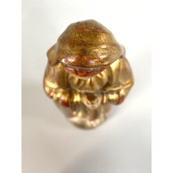 ANTICA SCULTURA LEGNO DORATO VERGINE MARIA CALPESTA SERPE BASE SEMISFERA GLOBO