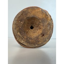 ANTICA SCULTURA LEGNO DORATO VERGINE MARIA CALPESTA SERPE BASE SEMISFERA GLOBO