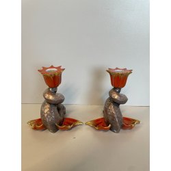 RARI ANTICHI PESCI KOI PORCELLANA FIRMATI HEREND FISHNET ORO ZECCHINO CARPA 1900