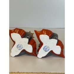 RARI ANTICHI PESCI KOI PORCELLANA FIRMATI HEREND FISHNET ORO ZECCHINO CARPA 1900