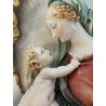 ANTICO BASSORILIEVO PORCELLANA FIRMATO Cappè CAPODIMONTE MADONNA BAMBINO PUTTI