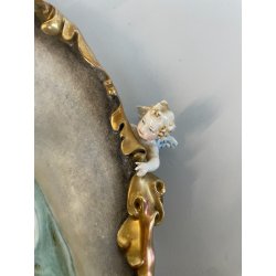 ANTICO BASSORILIEVO PORCELLANA FIRMATO Cappè CAPODIMONTE MADONNA BAMBINO PUTTI