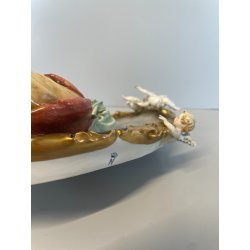 ANTICO BASSORILIEVO PORCELLANA FIRMATO Cappè CAPODIMONTE MADONNA BAMBINO PUTTI