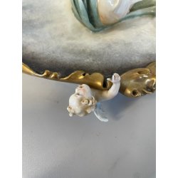 ANTICO BASSORILIEVO PORCELLANA FIRMATO Cappè CAPODIMONTE MADONNA BAMBINO PUTTI