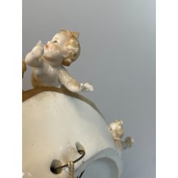 ANTICO BASSORILIEVO PORCELLANA FIRMATO Cappè CAPODIMONTE MADONNA BAMBINO PUTTI