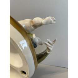 ANTICO BASSORILIEVO PORCELLANA FIRMATO Cappè CAPODIMONTE MADONNA BAMBINO PUTTI