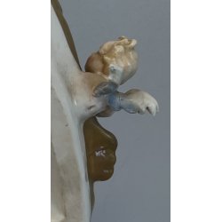 ANTICO BASSORILIEVO PORCELLANA FIRMATO Cappè CAPODIMONTE MADONNA BAMBINO PUTTI