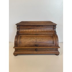 ANTICO CALAMAIO LEGNO NOCE PORTA LETTERE PENNA SEGRETO CORRISPONDENZA EPOCA '900