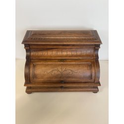 ANTICO CALAMAIO LEGNO NOCE PORTA LETTERE PENNA SEGRETO CORRISPONDENZA EPOCA '900