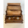 ANTICO CALAMAIO LEGNO NOCE PORTA LETTERE PENNA SEGRETO CORRISPONDENZA EPOCA '900