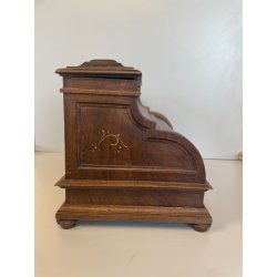 ANTICO CALAMAIO LEGNO NOCE PORTA LETTERE PENNA SEGRETO CORRISPONDENZA EPOCA '900