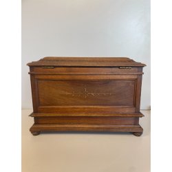 ANTICO CALAMAIO LEGNO NOCE PORTA LETTERE PENNA SEGRETO CORRISPONDENZA EPOCA '900