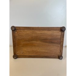 ANTICO CALAMAIO LEGNO NOCE PORTA LETTERE PENNA SEGRETO CORRISPONDENZA EPOCA '900