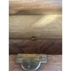 ANTICO CALAMAIO LEGNO NOCE PORTA LETTERE PENNA SEGRETO CORRISPONDENZA EPOCA '900