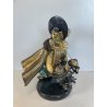 SCULTURA FIGURA MOSCHETTIERE VETRO ALFREDO MURANO BARBINI PIUMA ANNI '60 ORO