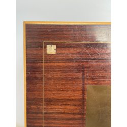 ANTICA SCATOLA GIAGUARO PORTA GIOIE LEGNO INTARSIATO OTTONE MADREPERLA SCRIGNO