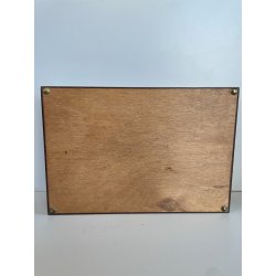 ANTICA SCATOLA GIAGUARO PORTA GIOIE LEGNO INTARSIATO OTTONE MADREPERLA SCRIGNO