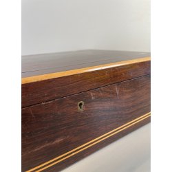 ANTICA SCATOLA GIAGUARO PORTA GIOIE LEGNO INTARSIATO OTTONE MADREPERLA SCRIGNO