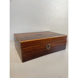 ANTICA SCATOLA PORTA GIOIE LEGNO INTARSIATO SCRIGNO FORZIERE BOX WOOD EPOCA '900