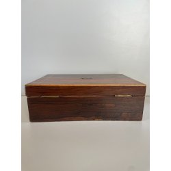 ANTICA SCATOLA PORTA GIOIE LEGNO INTARSIATO SCRIGNO FORZIERE BOX WOOD EPOCA '900