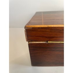 ANTICA SCATOLA PORTA GIOIE LEGNO INTARSIATO SCRIGNO FORZIERE BOX WOOD EPOCA '900