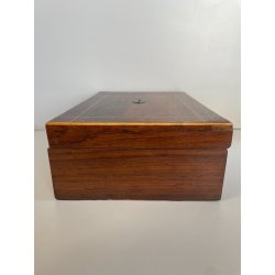 ANTICA SCATOLA PORTA GIOIE LEGNO INTARSIATO SCRIGNO FORZIERE BOX WOOD EPOCA '900