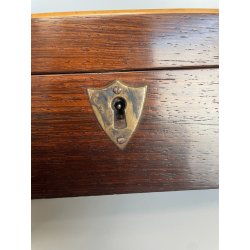 ANTICA SCATOLA PORTA GIOIE LEGNO INTARSIATO SCRIGNO FORZIERE BOX WOOD EPOCA '900