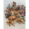 Lotto 43 pz STATUINE PRESEPE PASTA PLASTICA VARIE EPOCHE SACRO ANIMALI NATALE