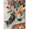 Lotto 43 pz STATUINE PRESEPE PASTA PLASTICA VARIE EPOCHE SACRO ANIMALI NATALE