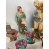 Lotto 43 pz STATUINE PRESEPE PASTA PLASTICA VARIE EPOCHE SACRO ANIMALI NATALE