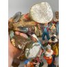 Lotto 43 pz STATUINE PRESEPE PASTA PLASTICA VARIE EPOCHE SACRO ANIMALI NATALE