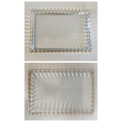 ANTICO SET ROSOLIO VASSOIO CRISTALLO Baccarat + 6 BICCHIERI DECORO ORO epoca 900