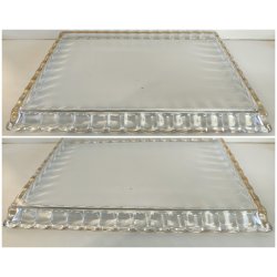 ANTICO SET ROSOLIO VASSOIO CRISTALLO Baccarat + 6 BICCHIERI DECORO ORO epoca 900