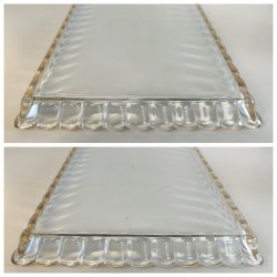 ANTICO SET ROSOLIO VASSOIO CRISTALLO Baccarat + 6 BICCHIERI DECORO ORO epoca 900