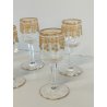 ANTICO SET ROSOLIO VASSOIO CRISTALLO Baccarat + 6 BICCHIERI DECORO ORO epoca 900