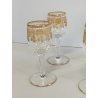 ANTICO SET ROSOLIO VASSOIO CRISTALLO Baccarat + 6 BICCHIERI DECORO ORO epoca 900