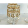 ANTICO SET ROSOLIO VASSOIO CRISTALLO Baccarat + 6 BICCHIERI DECORO ORO epoca 900
