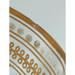 ANTICO SET ROSOLIO VASSOIO CRISTALLO Baccarat + 6 BICCHIERI DECORO ORO epoca 900