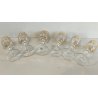 ANTICO SET ROSOLIO VASSOIO CRISTALLO Baccarat + 6 BICCHIERI DECORO ORO epoca 900