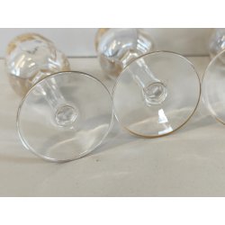 ANTICO SET ROSOLIO VASSOIO CRISTALLO Baccarat + 6 BICCHIERI DECORO ORO epoca 900