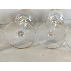 ANTICO SET ROSOLIO VASSOIO CRISTALLO Baccarat + 6 BICCHIERI DECORO ORO epoca 900