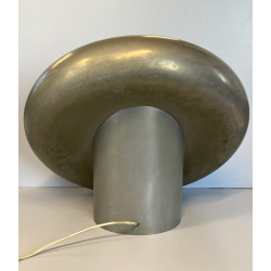 SPECCHIO TAVOLO METALLO ø 37cm SPECCHIERA DESIGN BACKLIGHT MIRROR ITALY '60s